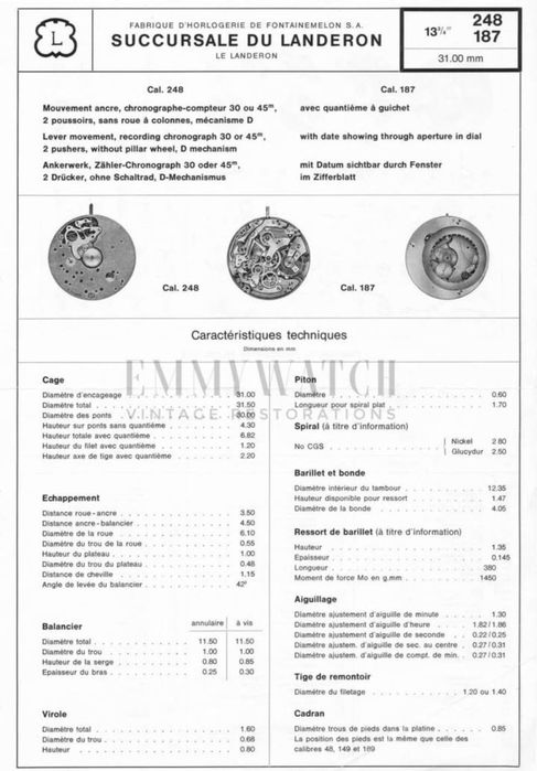 Relógio cronógrafo mecânico Domar.