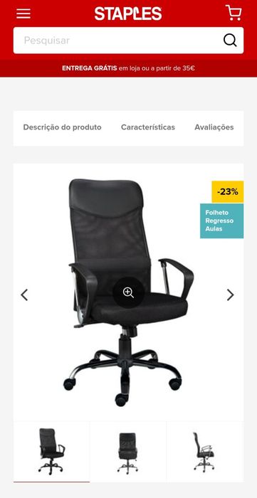 Cadeira de escritório com rodas anti riscos