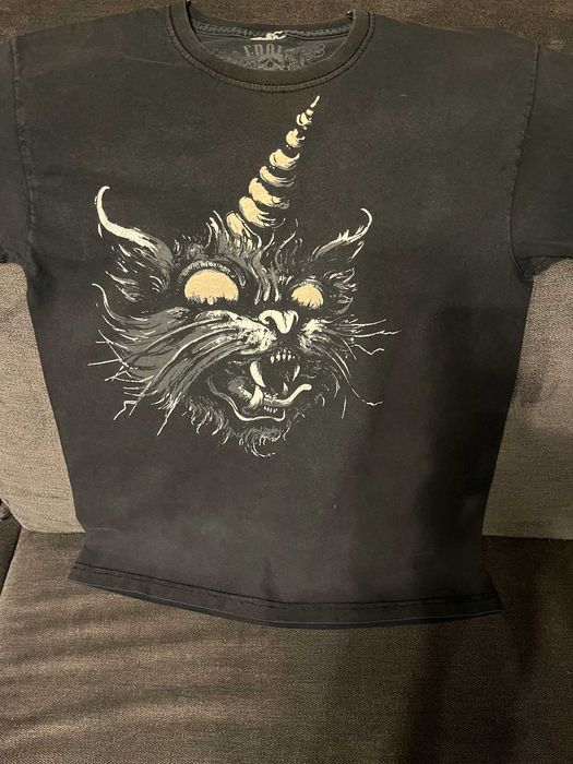 T-shirt Mroczny kotek fosforyzujący - EBOLA wzór - UNIKAT !