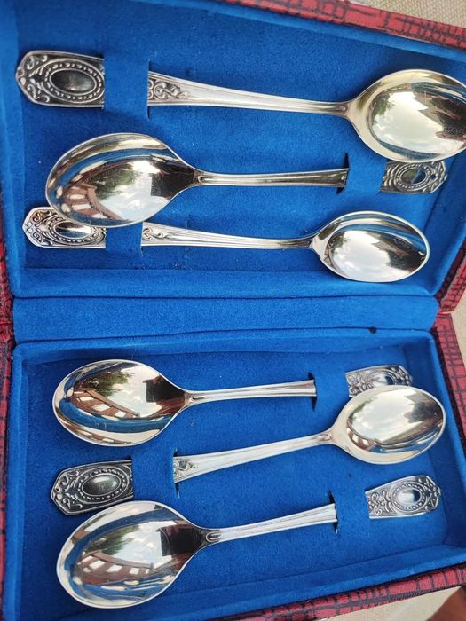 Łyżeczki do herbaty posrebrzane - pozłacane  Kolchugino.