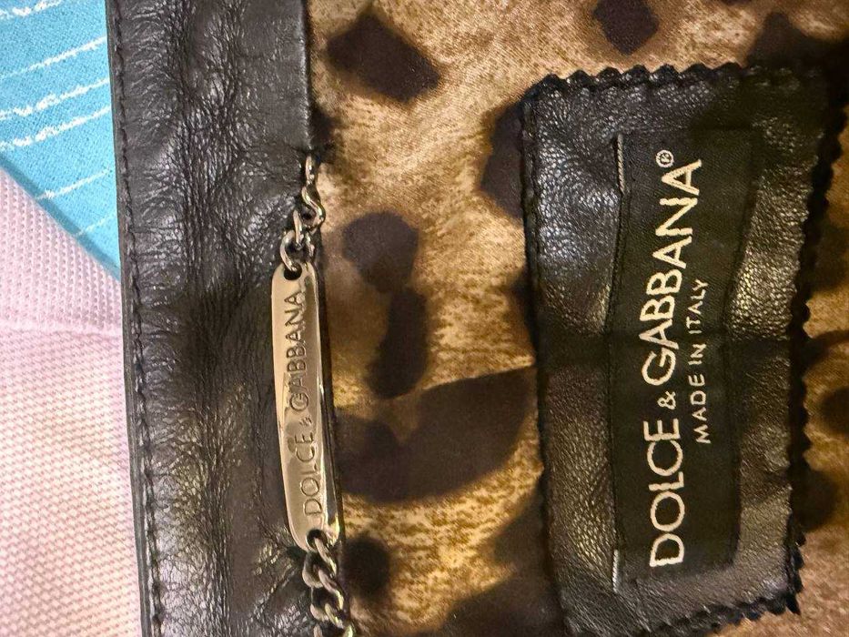 Чорна шкіряна куртка DOLCE & GABBANA