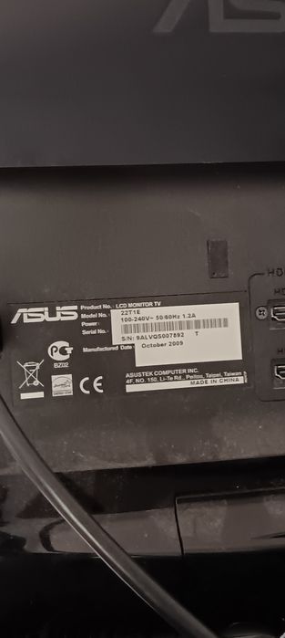 LCD TV e monitor 22 polegadas ASUS 22T1E