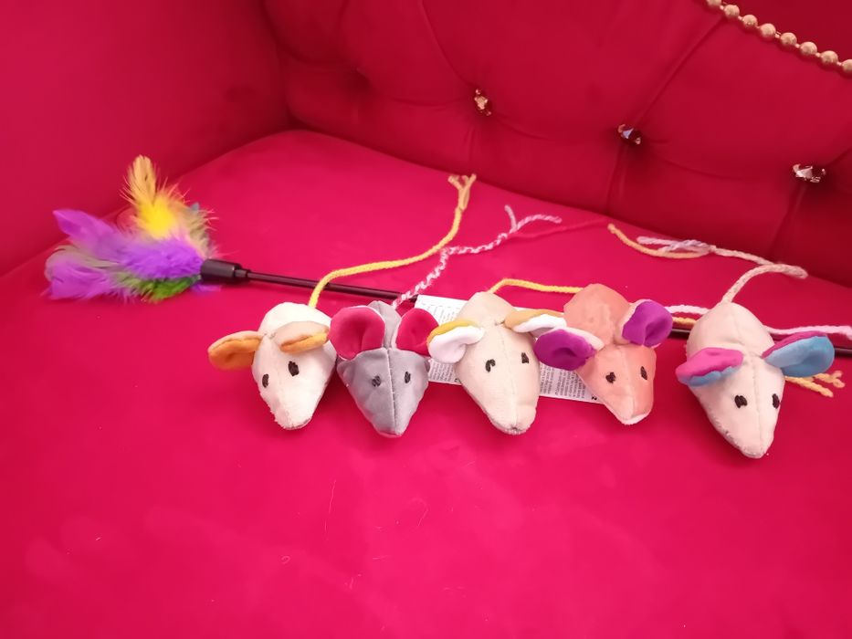 Myszka dla kota myszki zabawki wędka dla kota