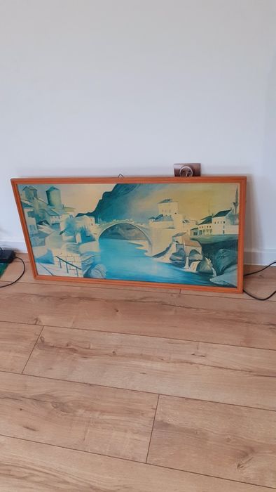 Obraz Widok miasta z prl ma długości 85cm wys 44 cm