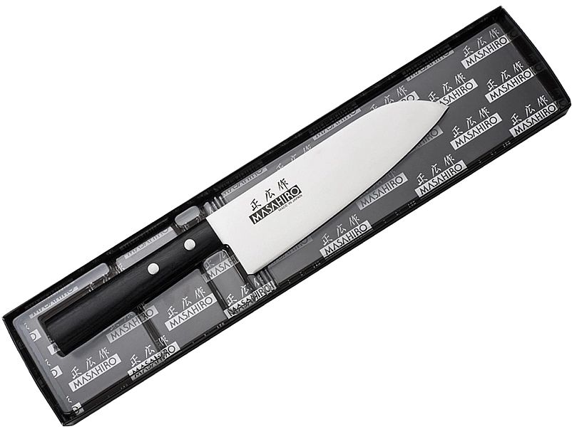 Nóż Masahiro Sankei Santoku 165mm czarny [35841]