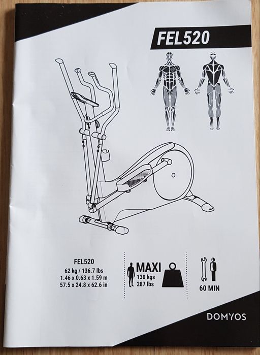 Bibicleta elítica estática Domyos