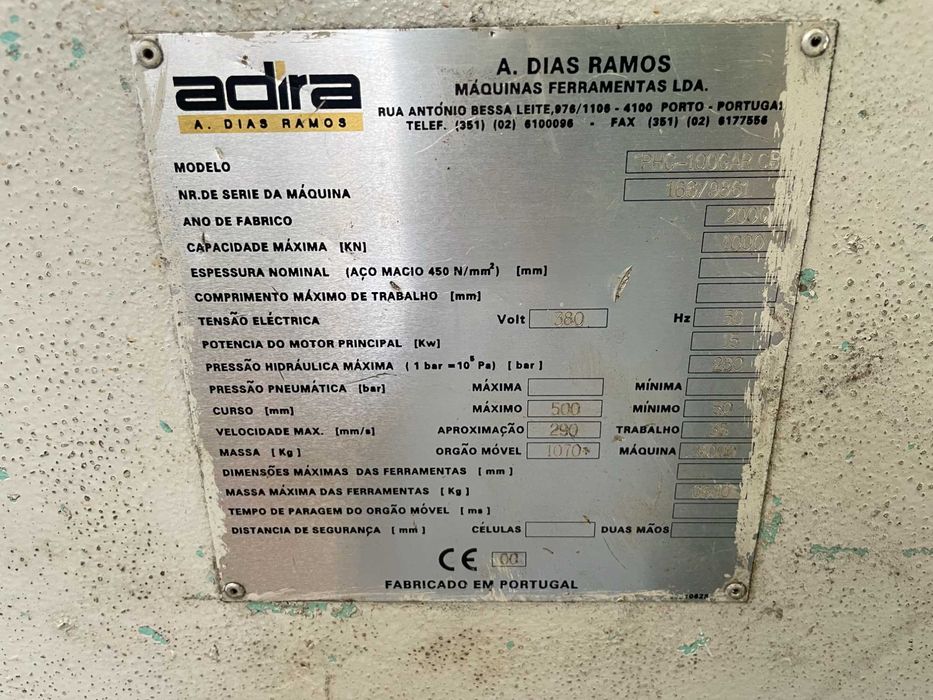 Prensa Hidráulica ADIRA PHC-100 GAR CB