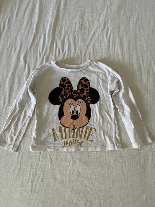 T-shirt Lefties Disney Minnie de manga comprida, branca, 2-3 anos