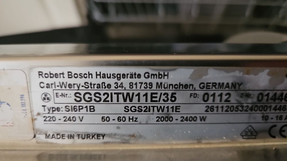 Zmywarka Bosh SGS2ITW11E/35 60cm szerokości, wolnostojąca, kupiona w 2023