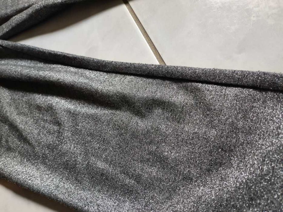 legginsy błyszczące metaliczne brokatowe połyskujące  z wysokim stanem