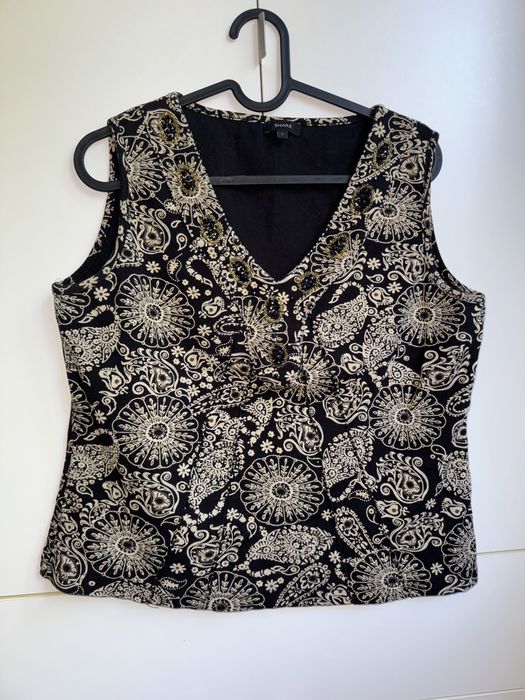 Bluzka z ozdobnym dekoltem L 95% bawełna