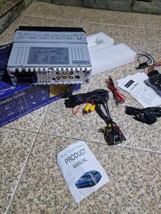 autorrádio multimédia 1 DIN universal com ecrã tátil retrátil de 7 polegadas e câmara machado atraz