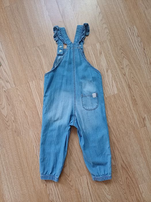 Ogrodniczki H&M jeansowe 86 + sweterek rozpinany