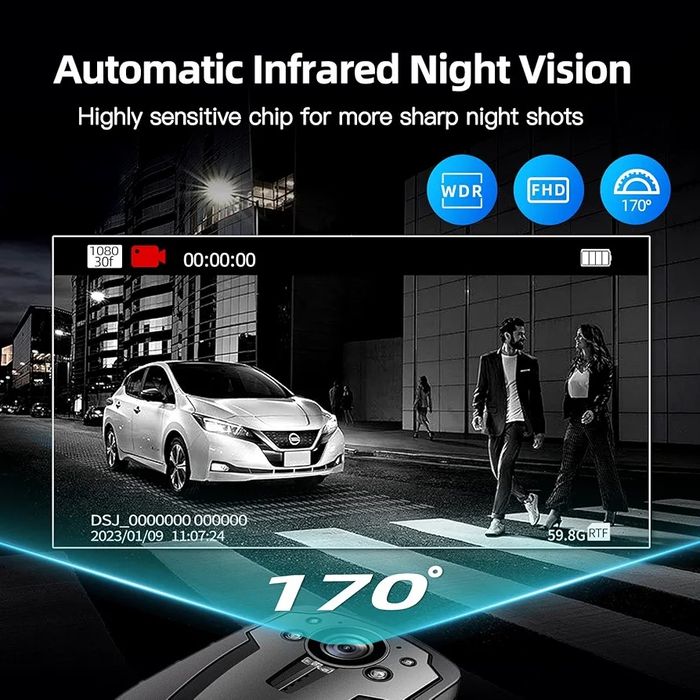 CAMMHD C8 Body Camera 2K/1296P, 11–12 Hours Video Recording, c64752396362497122