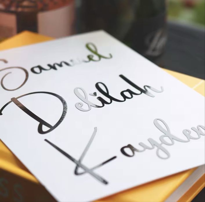 Nome Personalizado com Adesivo Termocolante ou vinil colante  tecidos ou objetos