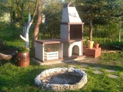 WYPRZEDAŻ Duży grill grillo-wędzarnia Kominek betonowy zbrojony