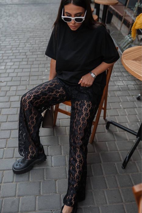 Мереживні штани з шортами