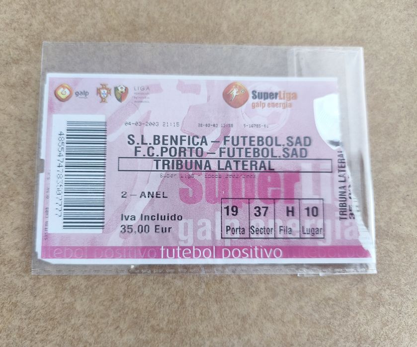 Bilhete Futebol Benfica vs Porto