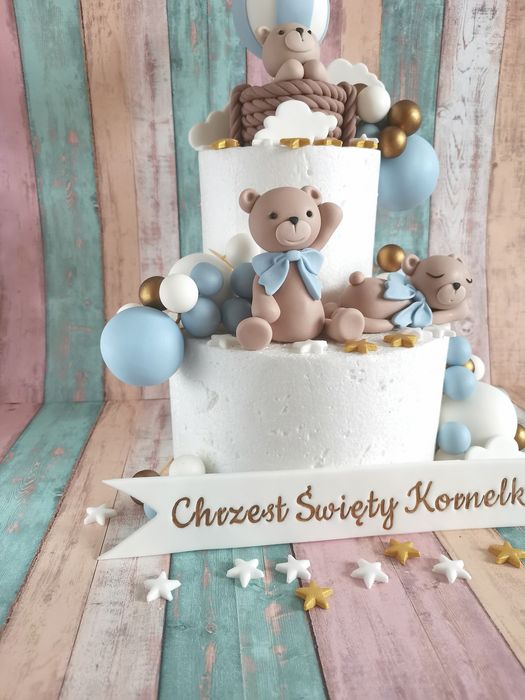 Dekoracja z masy cukrowej Miie chrzest święty Kornel