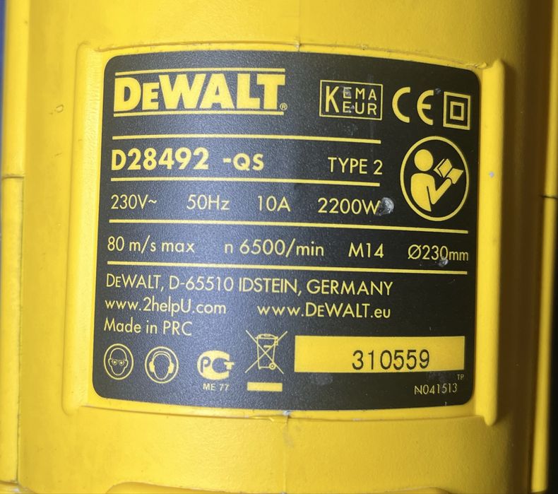 DeWALT D28492 Болгарка 230мм 2200Вт УШМ