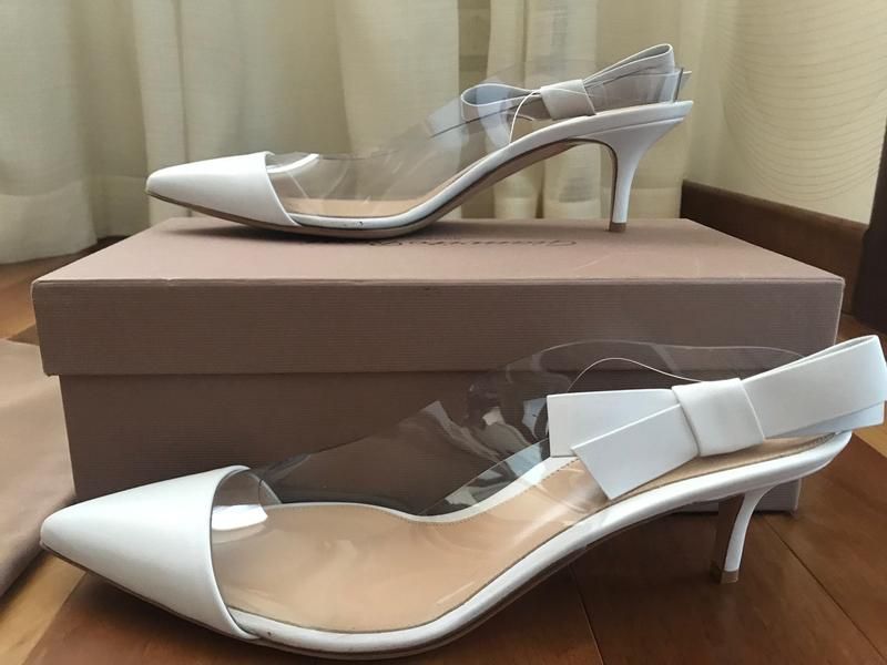 Шкіряні білі човники gianvito rossi mia 55 розмір 41