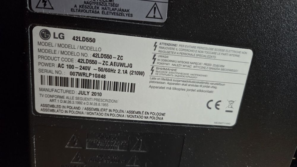 Telewizor LG 42" Full HD
Sprzedam telewizor LG 42 cale (model