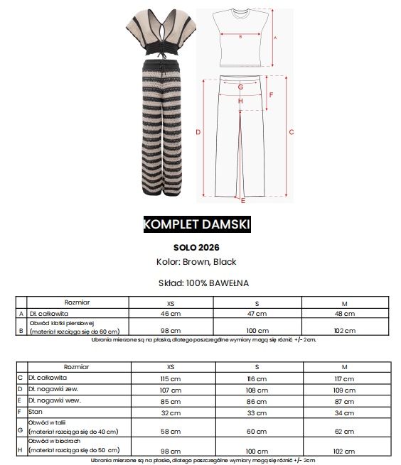O’la Voga / komplet damski SOLO / black / rozm XS