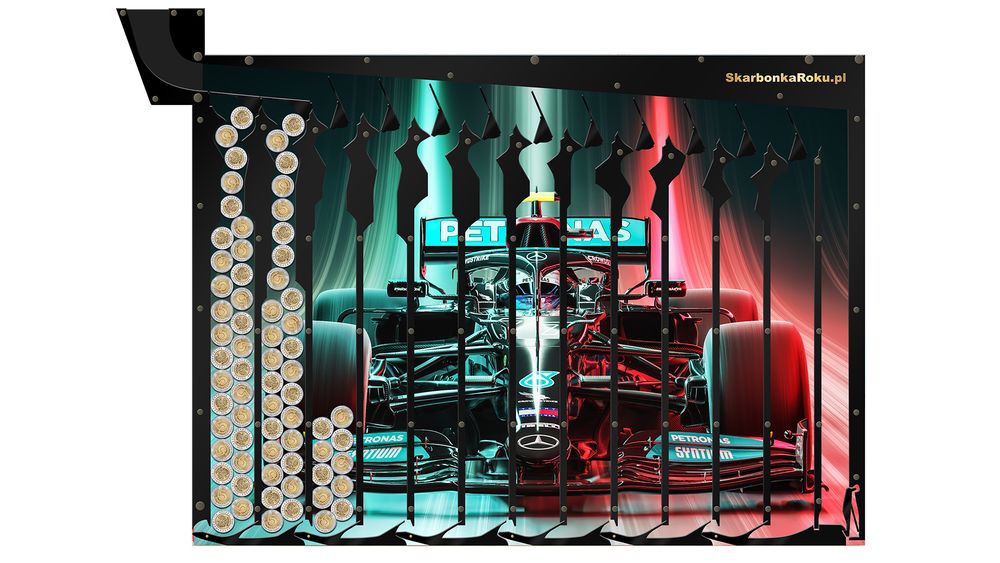 Skarbonka Ścienna Formuła 1 | Prezent urodzinowy dla fana F1