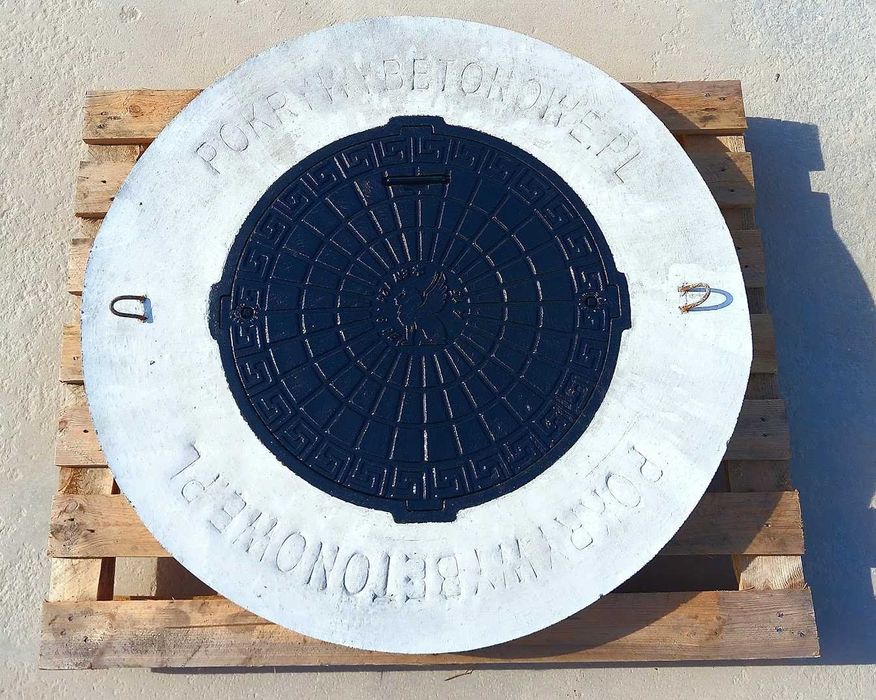 BEZPIECZNA na klucz Pokrywa Betonowa 105cm WŁAZ zamykany z POKRYWĄ