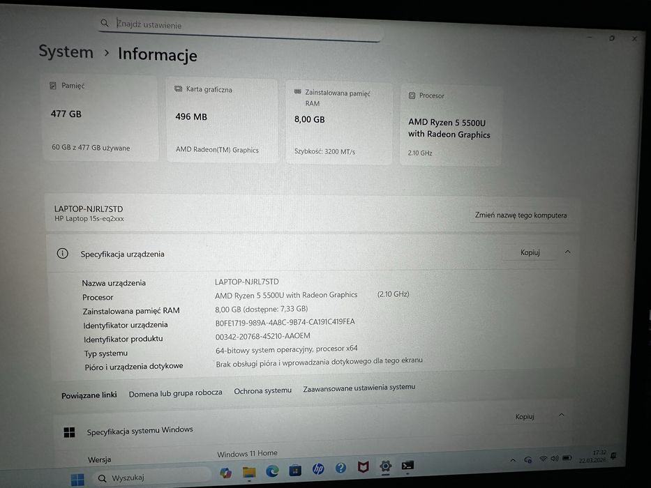 Laptop HP 15s-eq2xxx