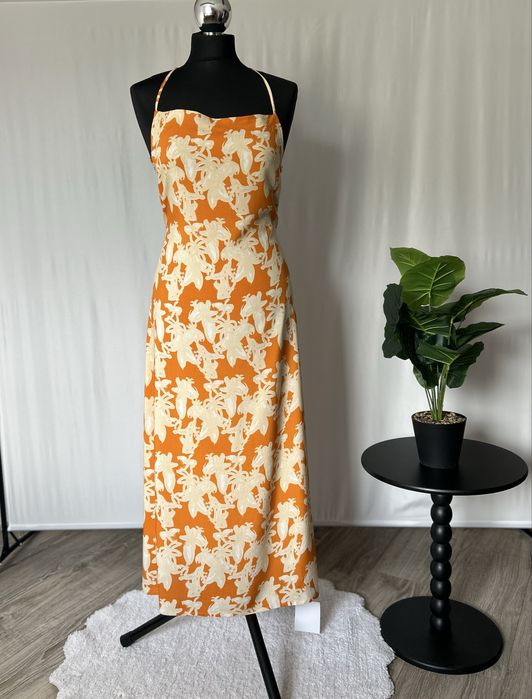 Glamorous Sukienka Maxi 100% Wiskoza Odkryte Plecy Rozmiar M