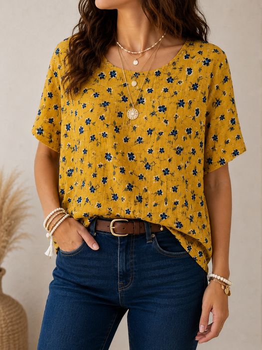 Blusa Amarela Florida - Lefties - Tamanho L