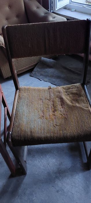 5 krzeseł krzesło taboret retro do tapicerki drewno w super stanie