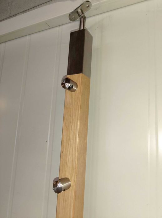 Balustrada stal nierdzewna drewno 40x40mm
