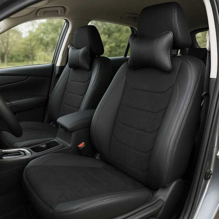 Модельные чехлы на сиденья Авточехлы Эко кожа алькантара НА ЛЮБОЕ АВТО