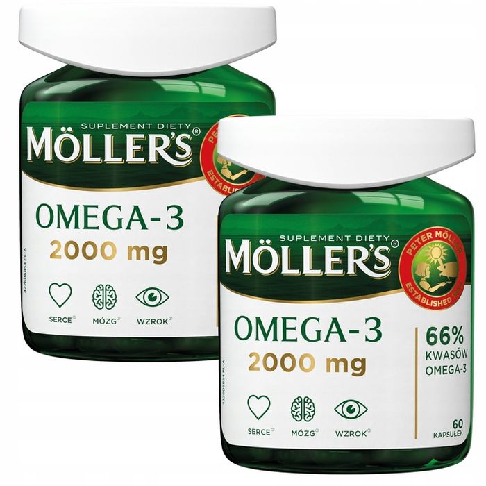 2x moller's omega-3 2000mg 60 kaps najwyższa koncentracja omega-3 odporność