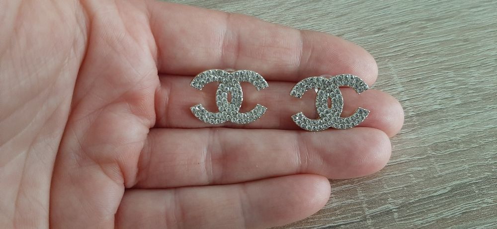 Duże, złote kolczyki cc kryształki Cudo lv ysl