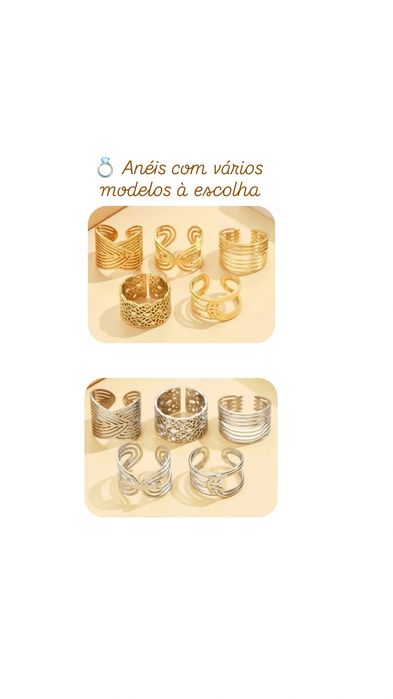 Anéis aço inoxidável ajustáveis