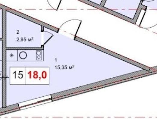 1-кімнатна квартира за адресою (площа 18 м²) - Atlanta.ua - фото 2