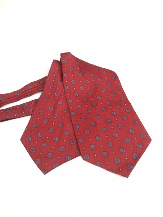 Tootal czerwony jedwabny krawat musznik fular sap125