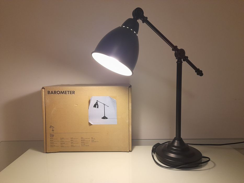 Candeeiro de secretária BAROMETER IKEA preto mate NOVO