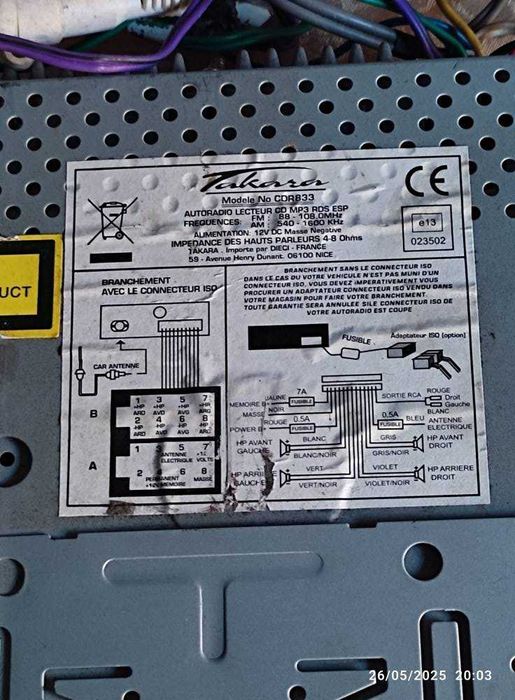Auto rádio - Takara modelo CDR833