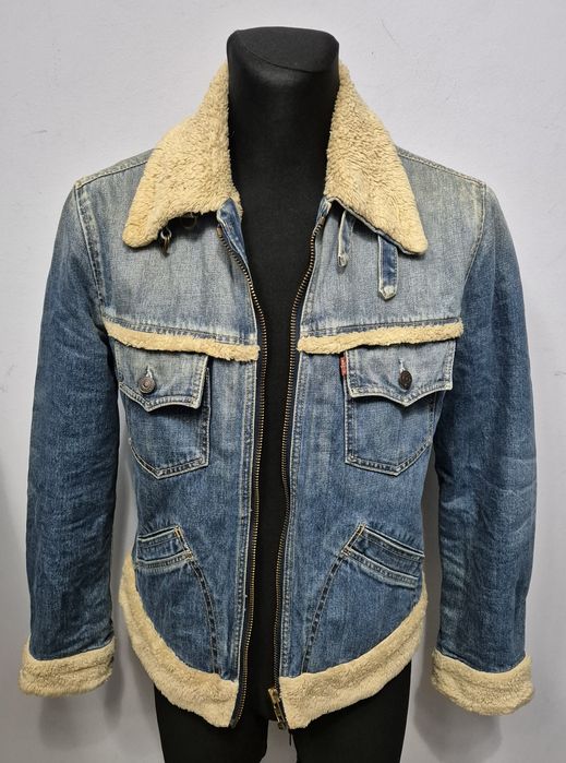LEVI STRAUSS roz. L damska kurtka oryginalna levis ocieplana kożuchem