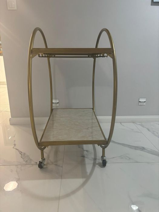 Stolik - barek na kółkach "Hamptons" 89x95x46 cm