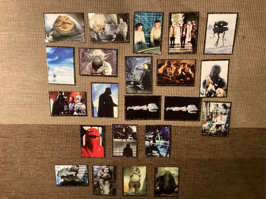 Cromos Star Wars de 1997. Entre os 22 inclui 4 do poster