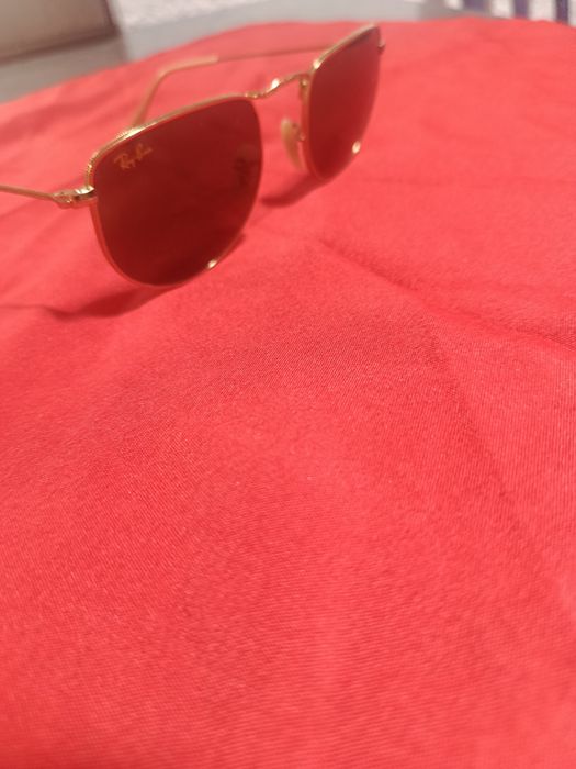 Ray ban óculos de sol lente verde armação dourada