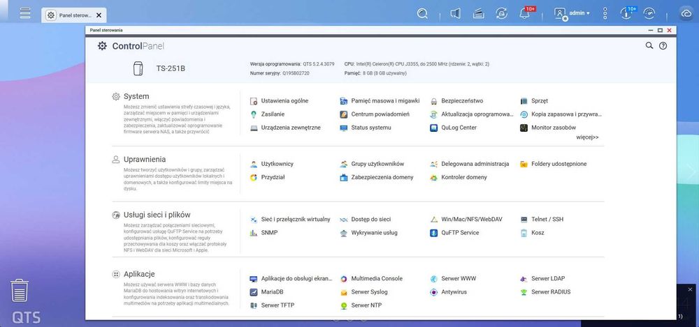 Serwer Nas  QNAP TS-251b 8gb ram
