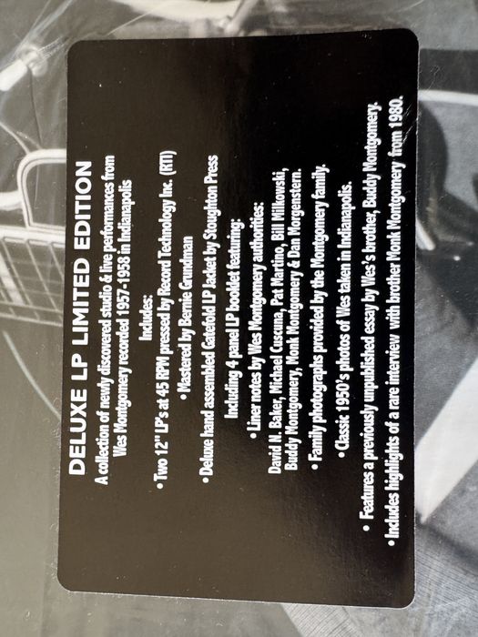 Disco vinyl Wes Montgomery - Echoes of Indiana Avenue ed. limitada