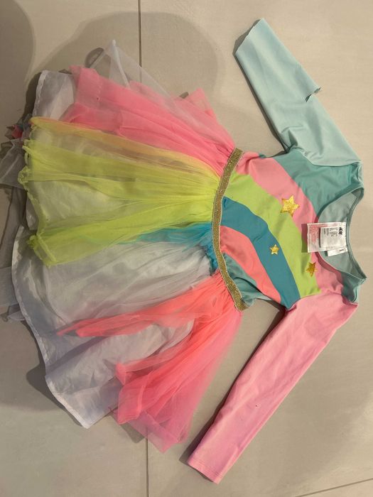 Strój sukienka tęczowa H&M 4-6 lat