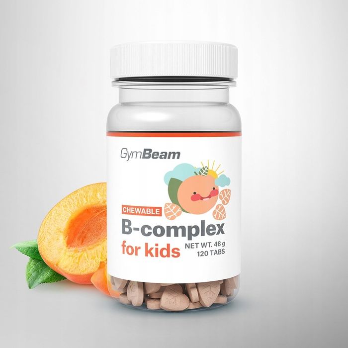 b-kompleks witamin do ssania dla dzieci + witamina c gymbeam 120 tab morela